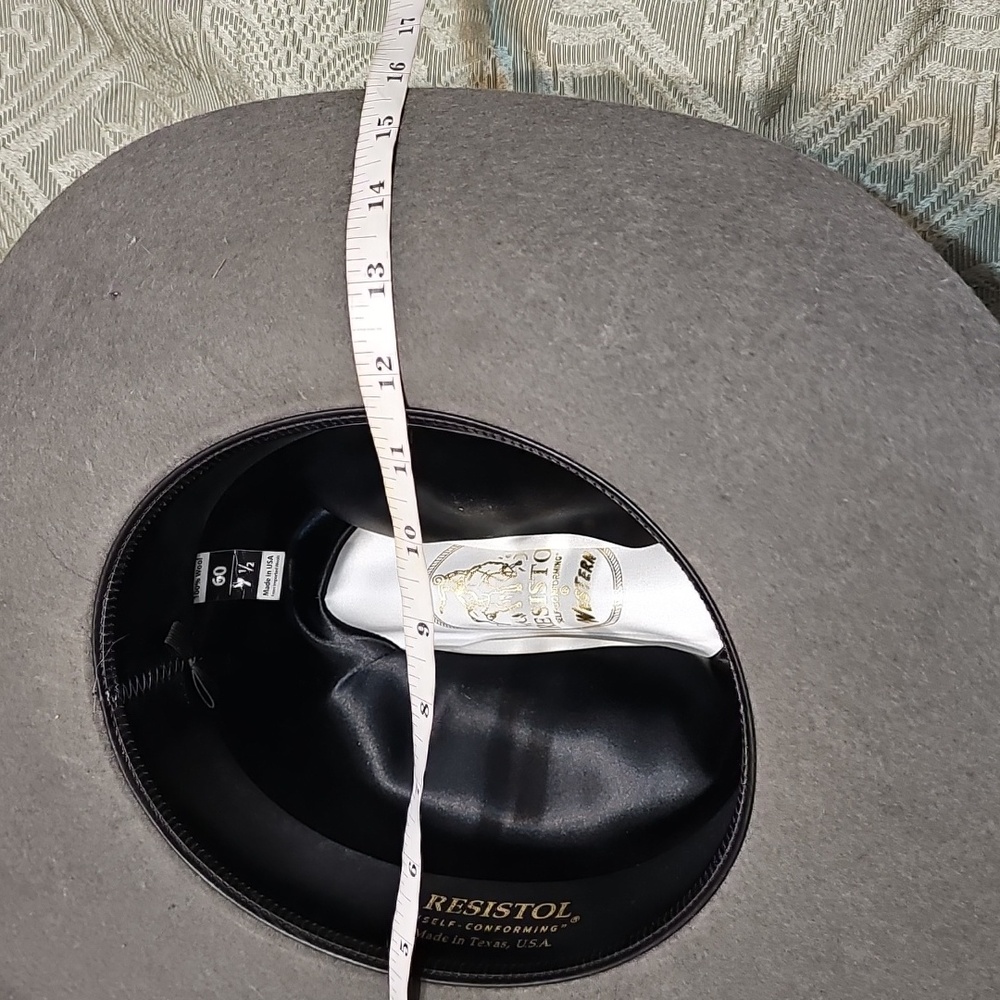 Resistol New Self Conforming 100% Wool Size 81/2 Gray Cowboy Hat - Picture 11 of 13